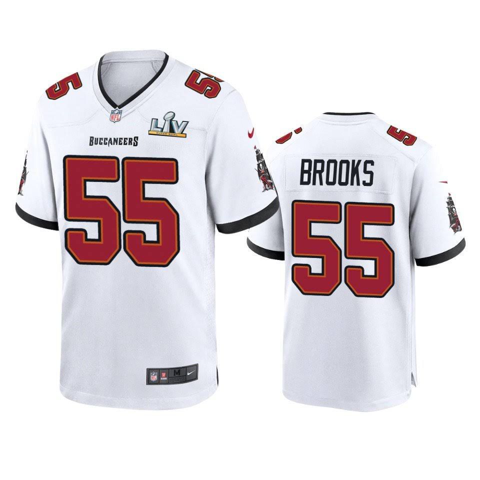 Men Tampa Bay Buccaneers 55 Derrick Brooks Nike White Super Bowl LV Game NFL Jersey